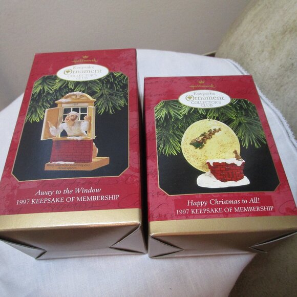 Hallmark Keepsake Away to the window & Happy Christmas to all ornaments - Picture 1 of 5